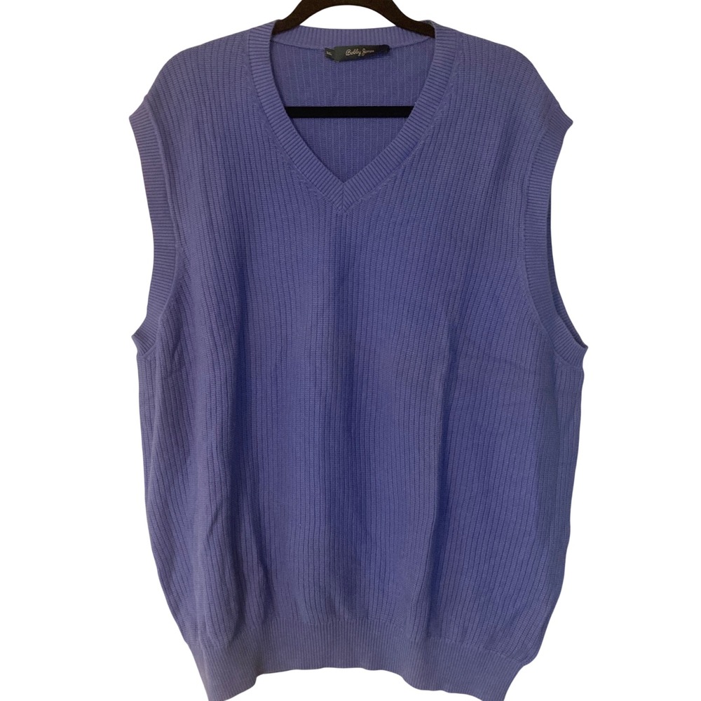 Bobby Jones Mens Sweater Vest XXL Periwinkle Blue Golf Prep Academia Grandpacore